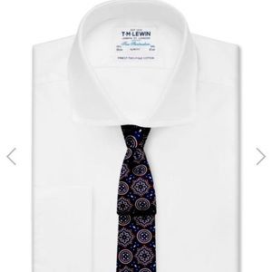 Slim Fit White Luxury Twill Shirt Cutaway Collar